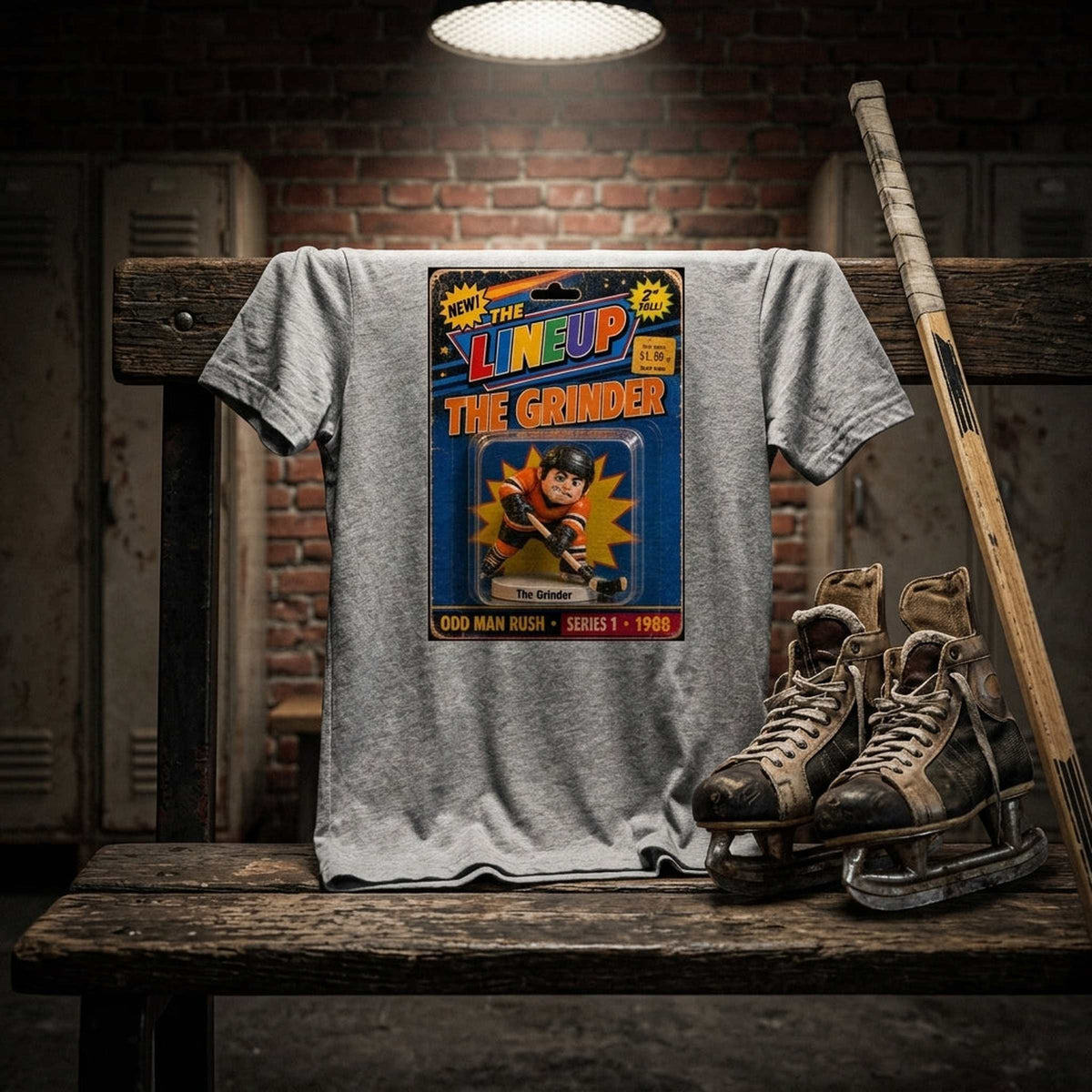 Graphic t-shirt — Vintage Locker Room Scene | Generated by Modelize